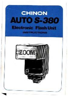 Chinon 380 S Auto manual. Camera Instructions.